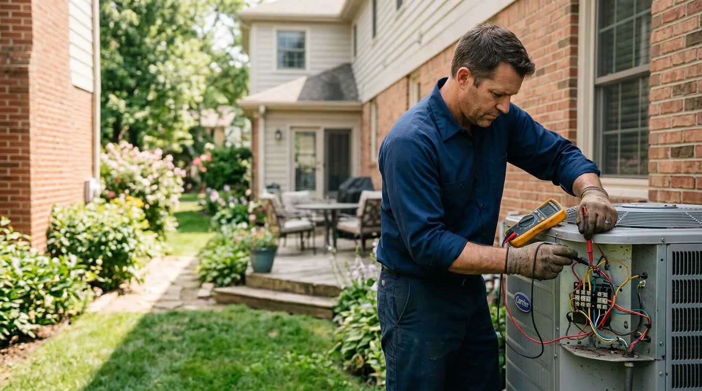 HVAC technician working near Oak Hill, NY